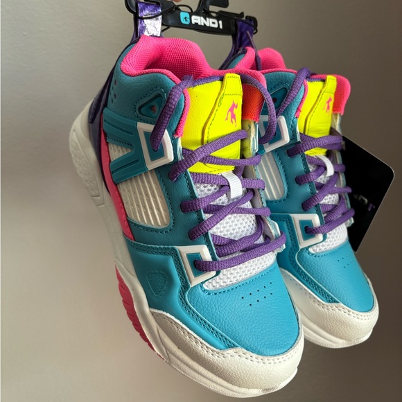 AND1 BB Multi color sneaker ,youth size 1 , BNWT in box - Picture 9 of 9